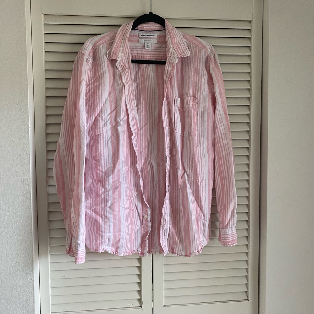 Amazon Essentials Pink Casual Button Down Shirt sz. L/G